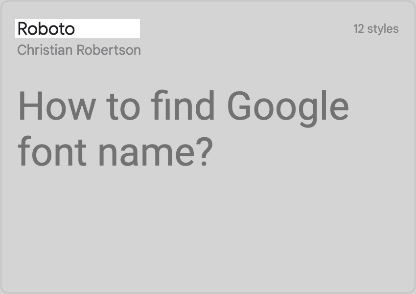 How to pick Google Font name